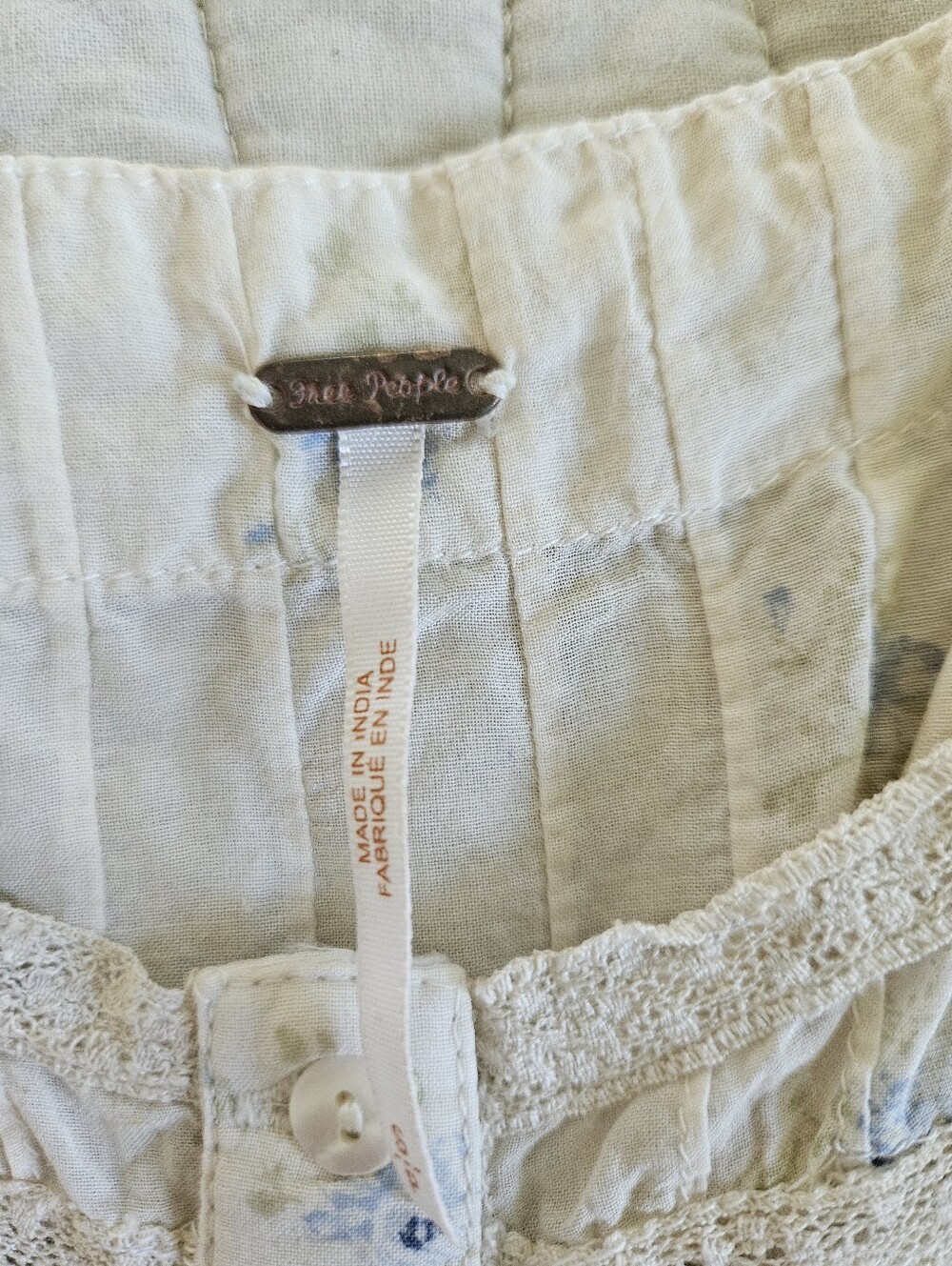 Free People Floral Peasant Ruffle Tank Small - Picture 2 of 3